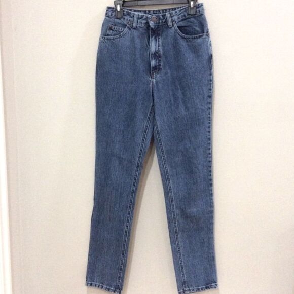 Vintage Mom Jeans High Rise Tapered Leg Blue Denim Sz 8 Long 80s Banana Republic - Picture 1 of 6